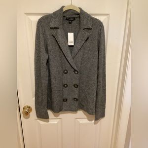Banana Republic Gray Double Breasted Wool Sweater Jacket